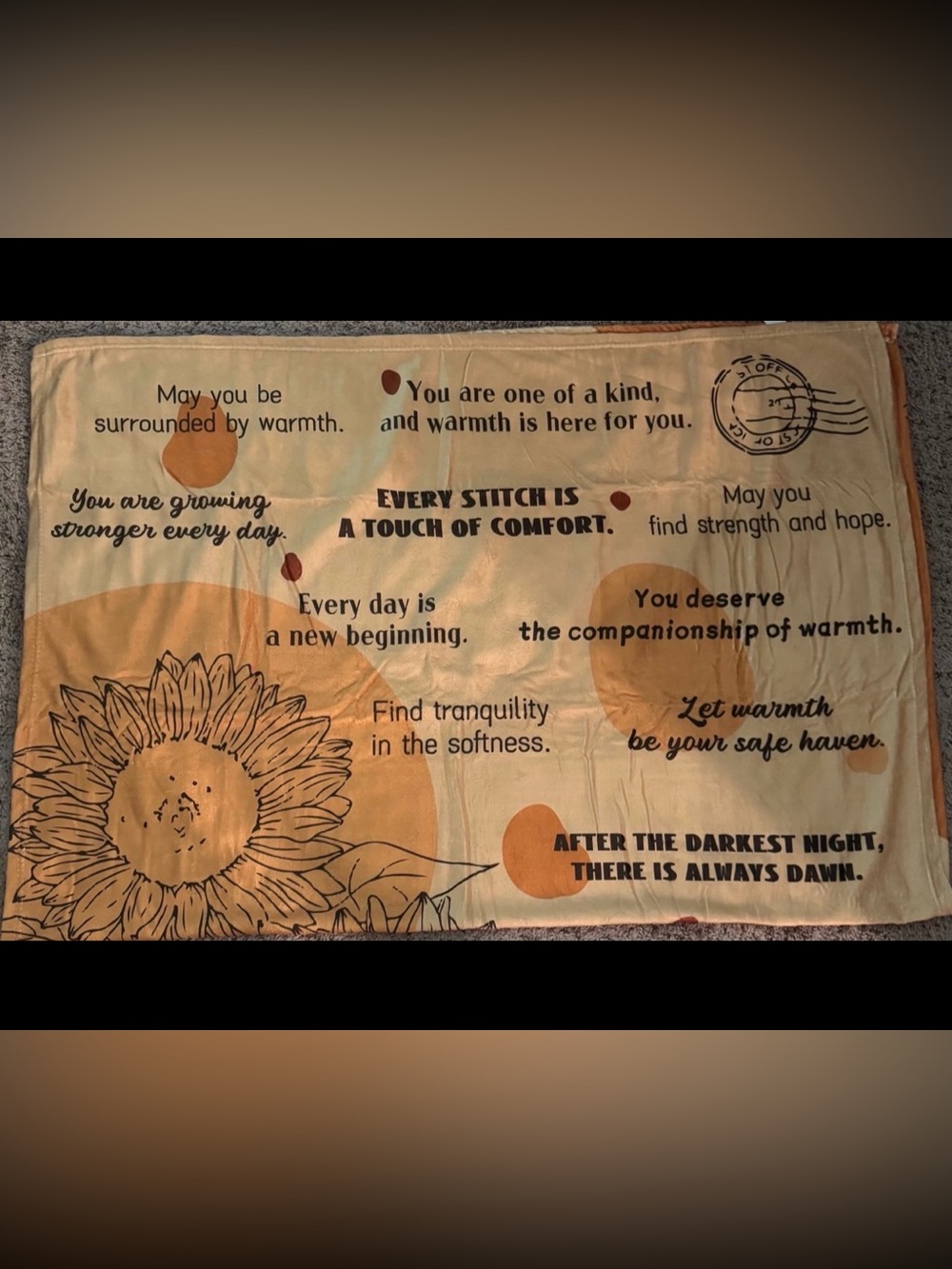 Inspirational Sunflower Throw Blanket - Yellow & Brown